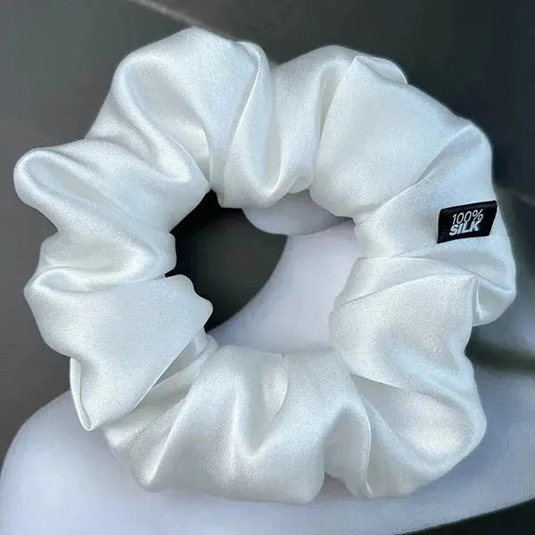 Chouchou en soie de mûrier blanc perle accessoire mariage et quotidien