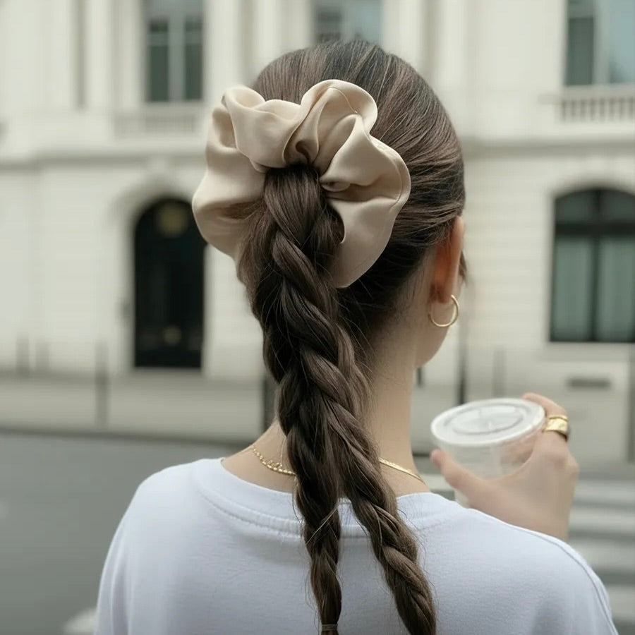 Chouchou Oversize en Soie de Murier - Volume & Soin